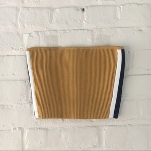 Babaton Mustard Striped Tube Top